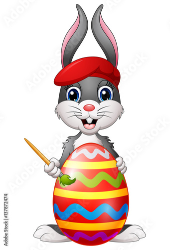Easter bunny painting easter egg
