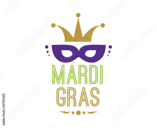 Mardi Gras background with typography