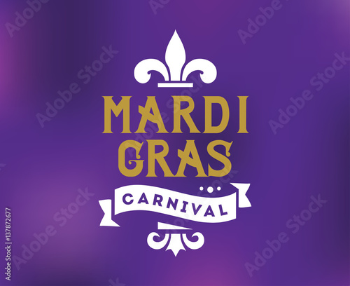 Mardi Gras background with typography