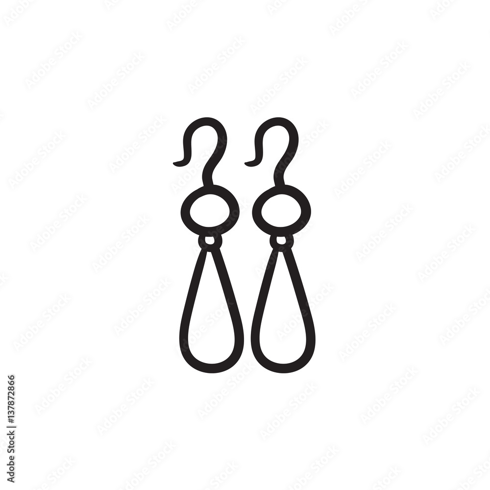 Pair of earrings sketch icon. Pair of earrings sketch icon.