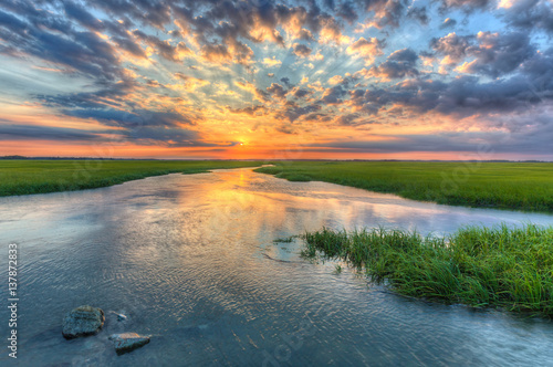 Marsh sunset photo