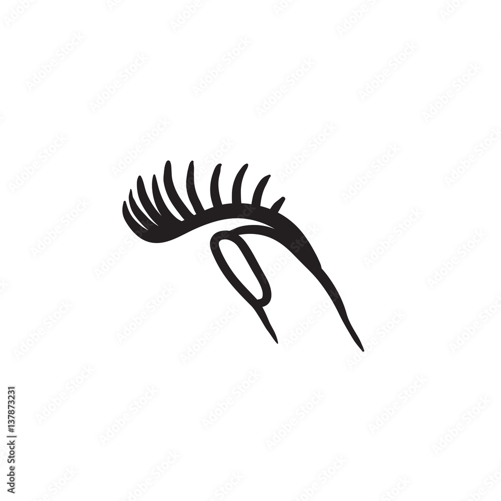 Fototapeta premium False eyelashes sketch icon.