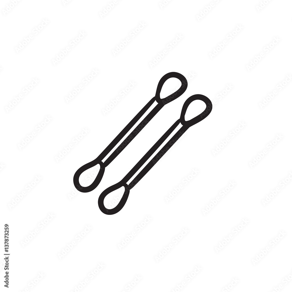 Cotton buds sketch icon. Cotton buds sketch icon.