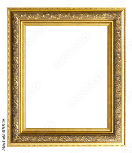 gold picture frame isolated