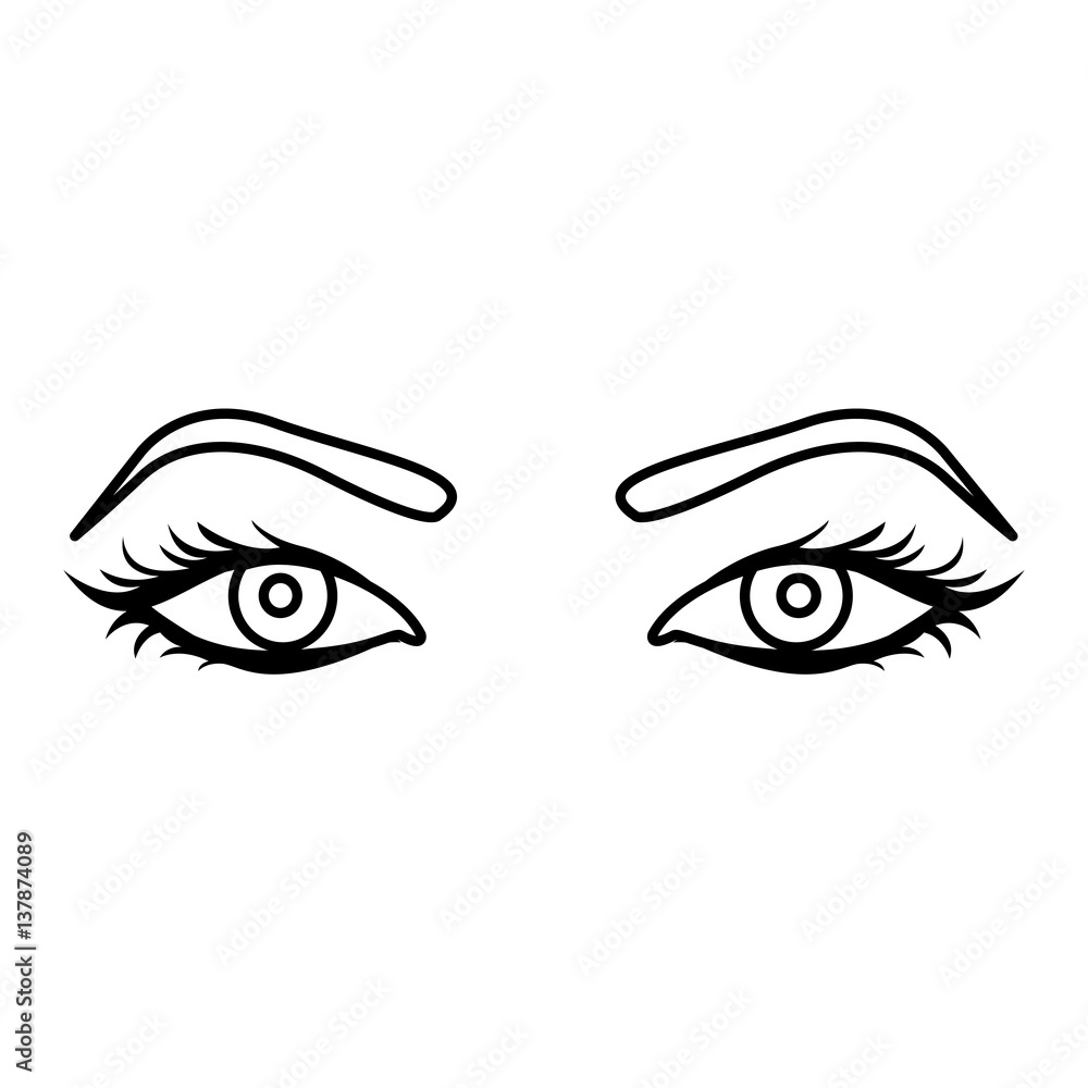 black silhouette woman with eyes open icon, vector illustration black silhouette woman with eyes open icon, vector illustration
