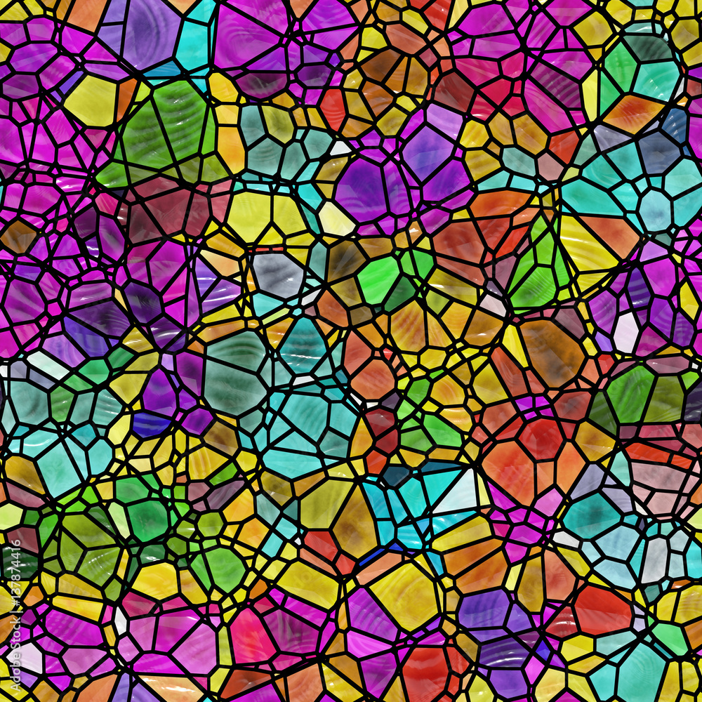 Seamless stained glass pattern Stock Illustration | Adobe Stock