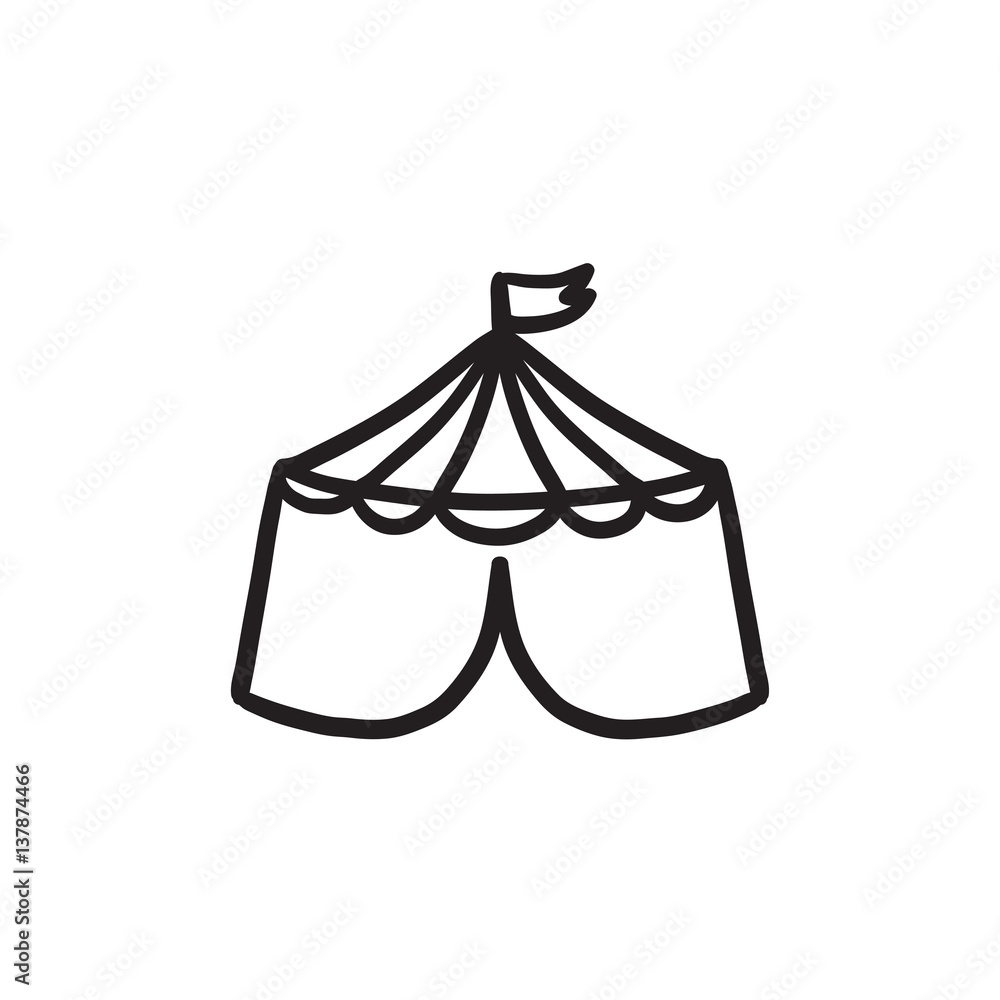 Circus tent sketch icon. Circus tent sketch icon.