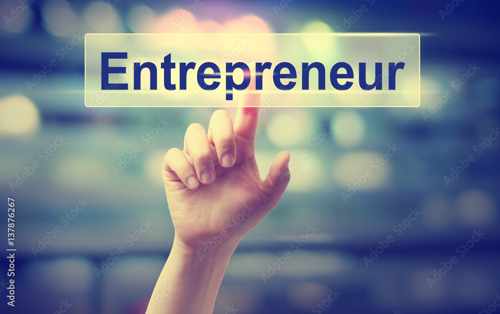 Entrepreneur concept with hand Entrepreneur concept with hand