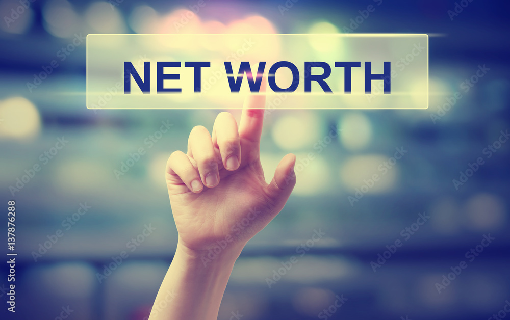 Net Worth concept with hand Net Worth concept with hand