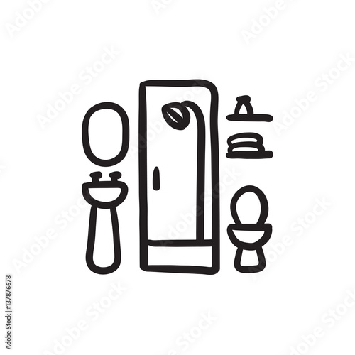 Bathroom sketch icon.