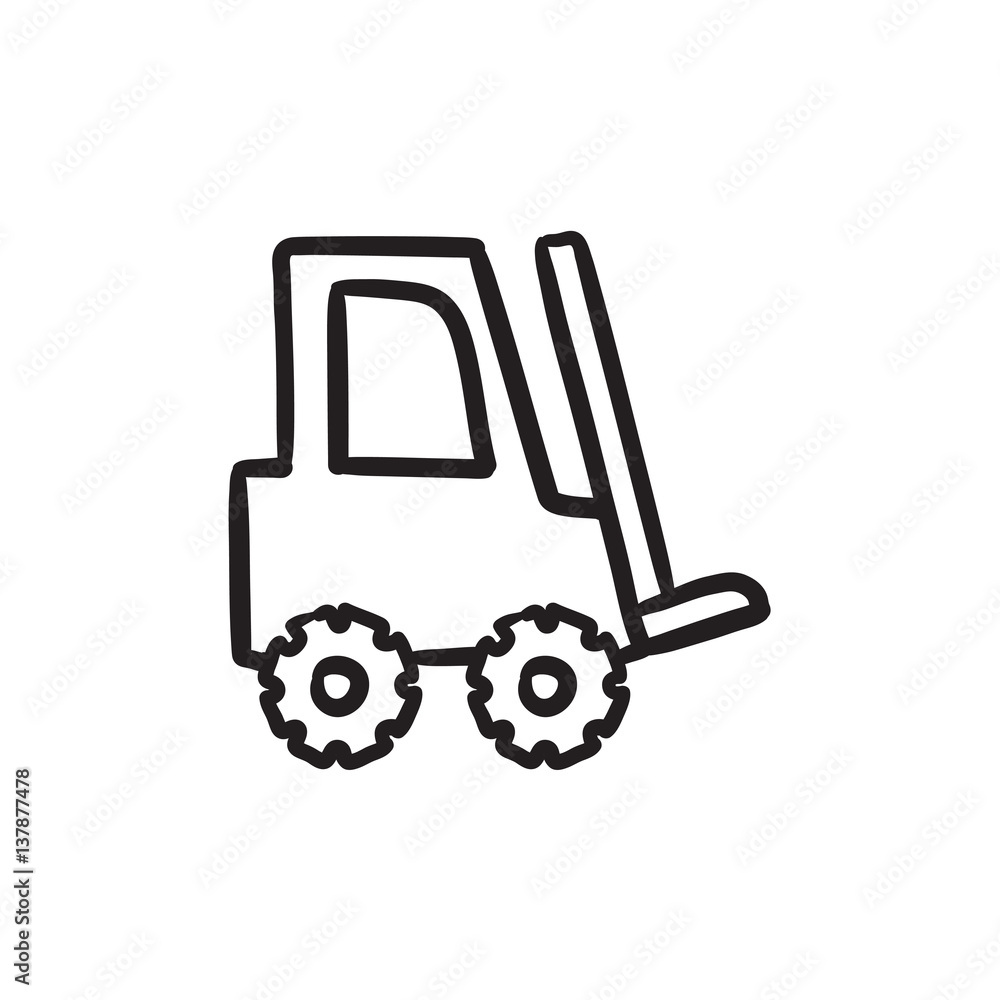 Forklift sketch icon. Forklift sketch icon.