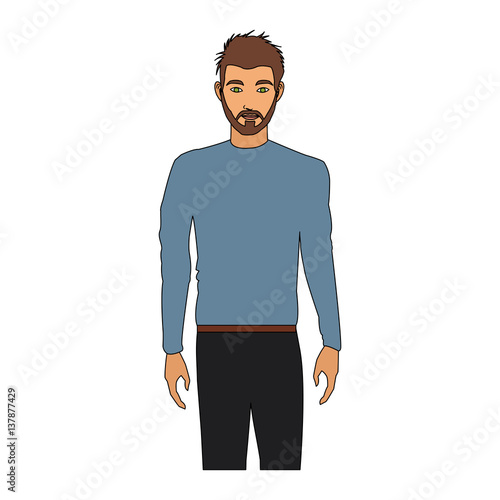 handsome young man half body  icon image vector illustration design 