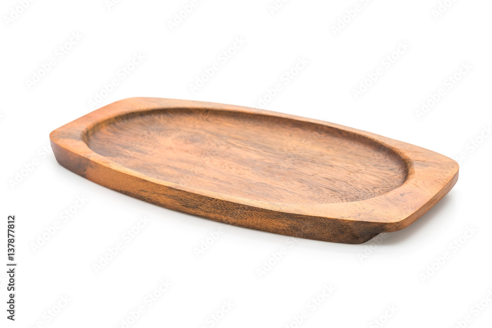 wood tray on white wood tray on white
