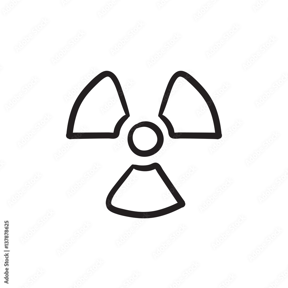 Ionizing radiation sign sketch icon. Ionizing radiation sign sketch icon.
