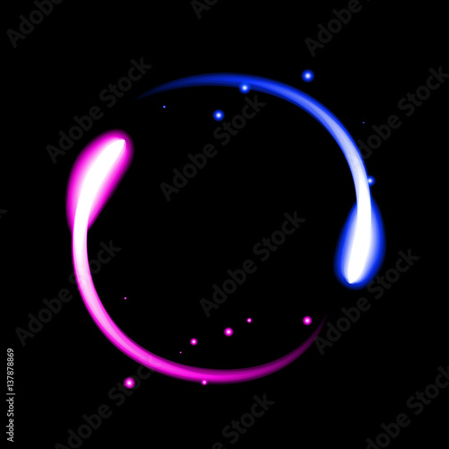 Neon  Yin Yang - vector illustration