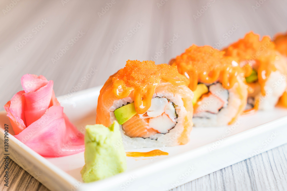 salmon sushi roll salmon sushi roll