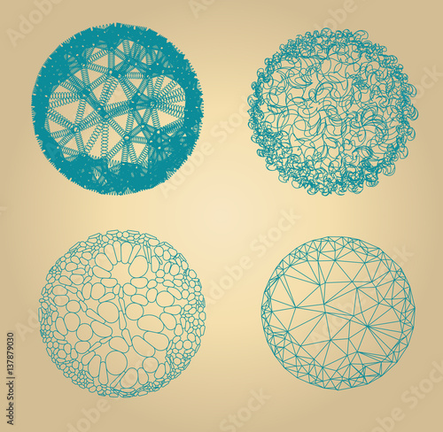 Set of   templates  with globes for design project - vector illustration 
