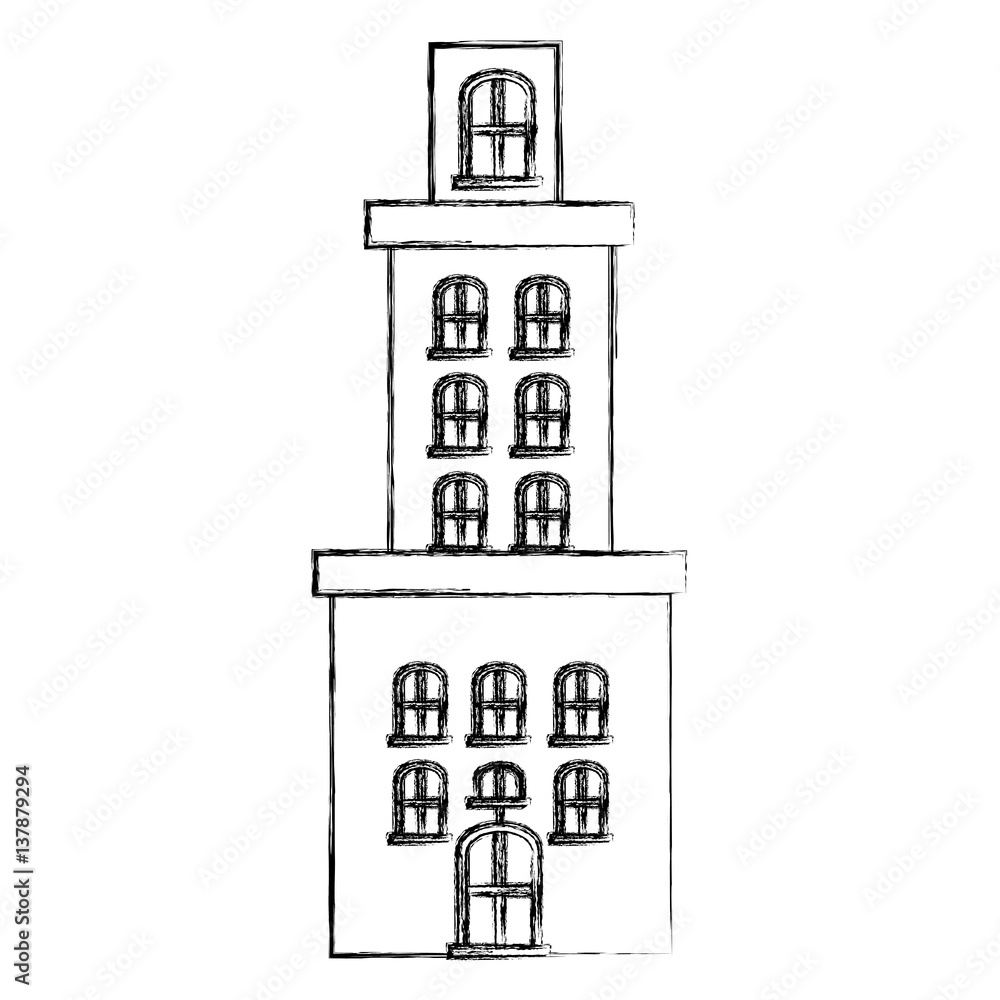 contour city building icon image, vector illustration design