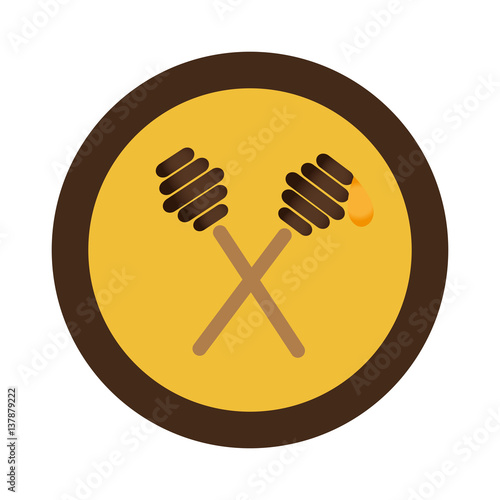 bee natural product icon vector illustration design
