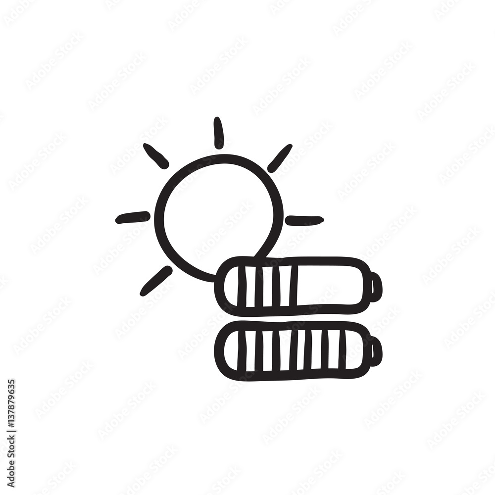 Solar energy sketch icon. Solar energy sketch icon.