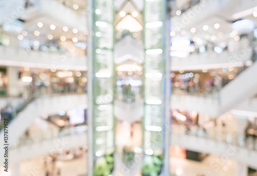 abstract blur in luxury shopping mall and retail store © topntp