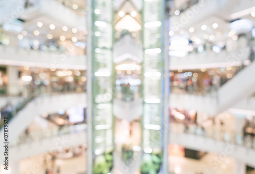 abstract blur in luxury shopping mall and retail store