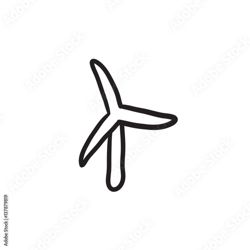 Windmill sketch icon.