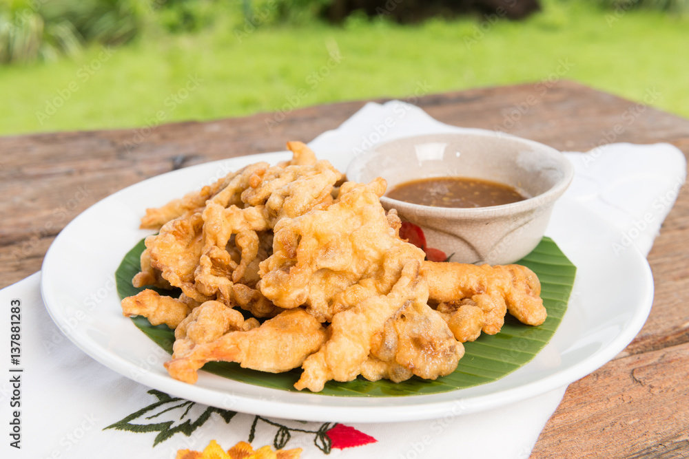 Homemade Deep Fried Mushrooms with Dipping Sauce Homemade Deep Fried Mushrooms with Dipping Sauce