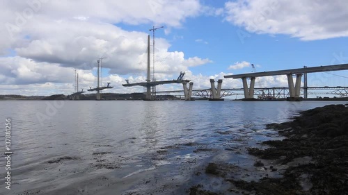 Timelapse of Queensferry Crossing and Forth Road Bridge Scotland
 photo