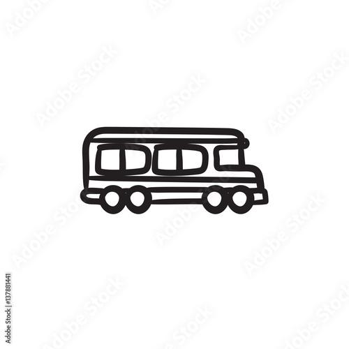 School bus sketch icon.