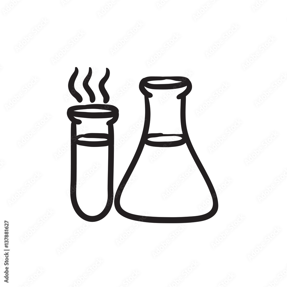 Laboratory equipment sketch icon. Laboratory equipment sketch icon.