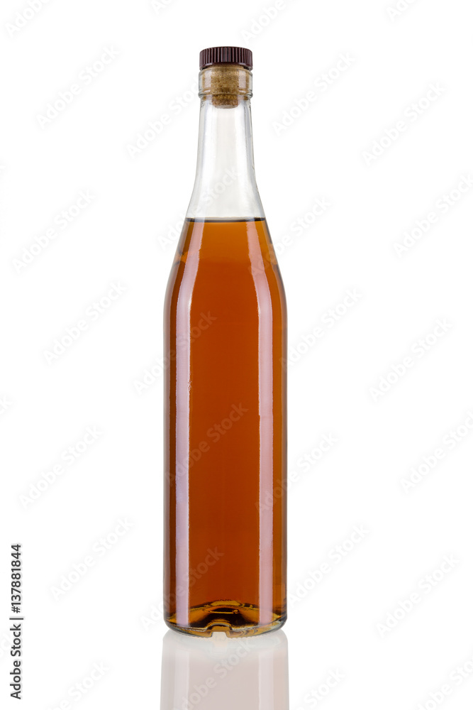 Bottle of cognac isolated on white background