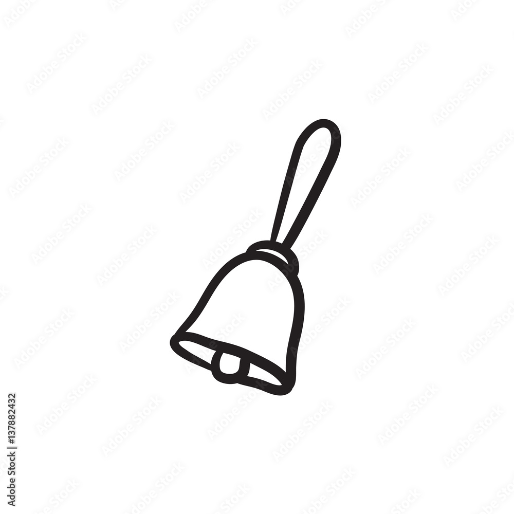 School bell sketch icon. School bell sketch icon.