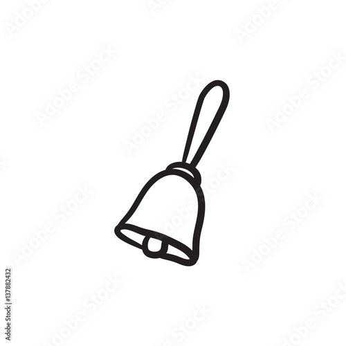 School bell sketch icon.