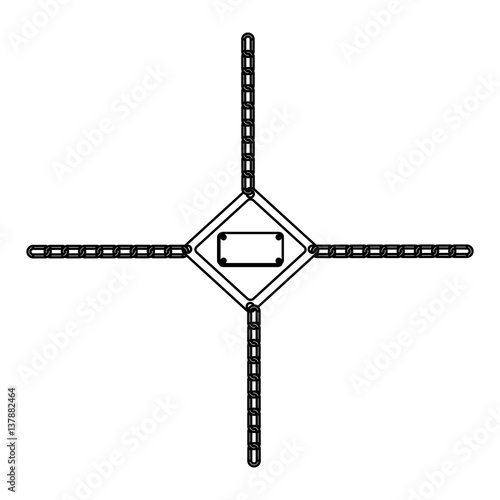 contour tools blank warnings with chains icon, vector illustration design
