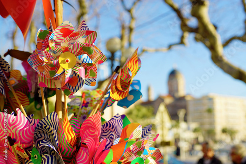 Several pinwheel for sell in the french riviera.