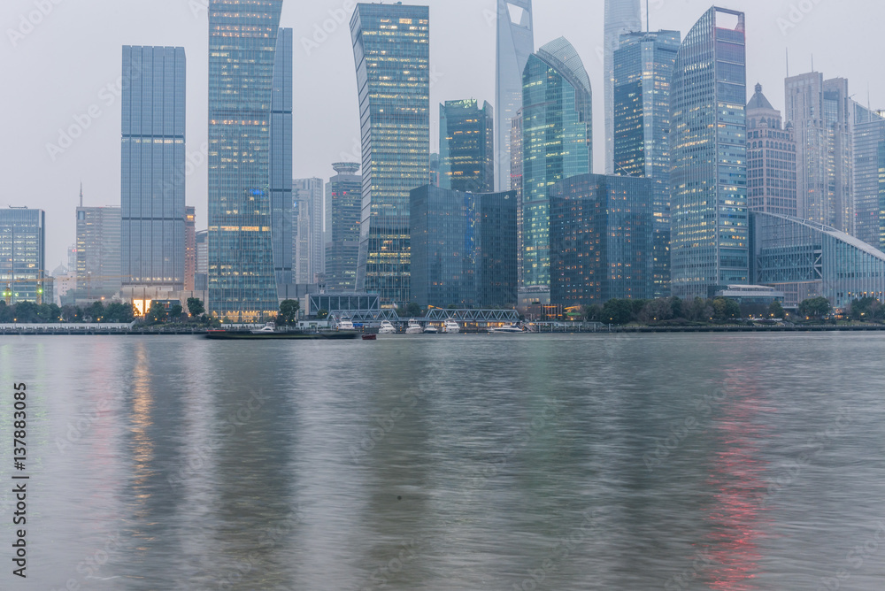 Fototapeta premium landmarks of Shanghai,building group in China.