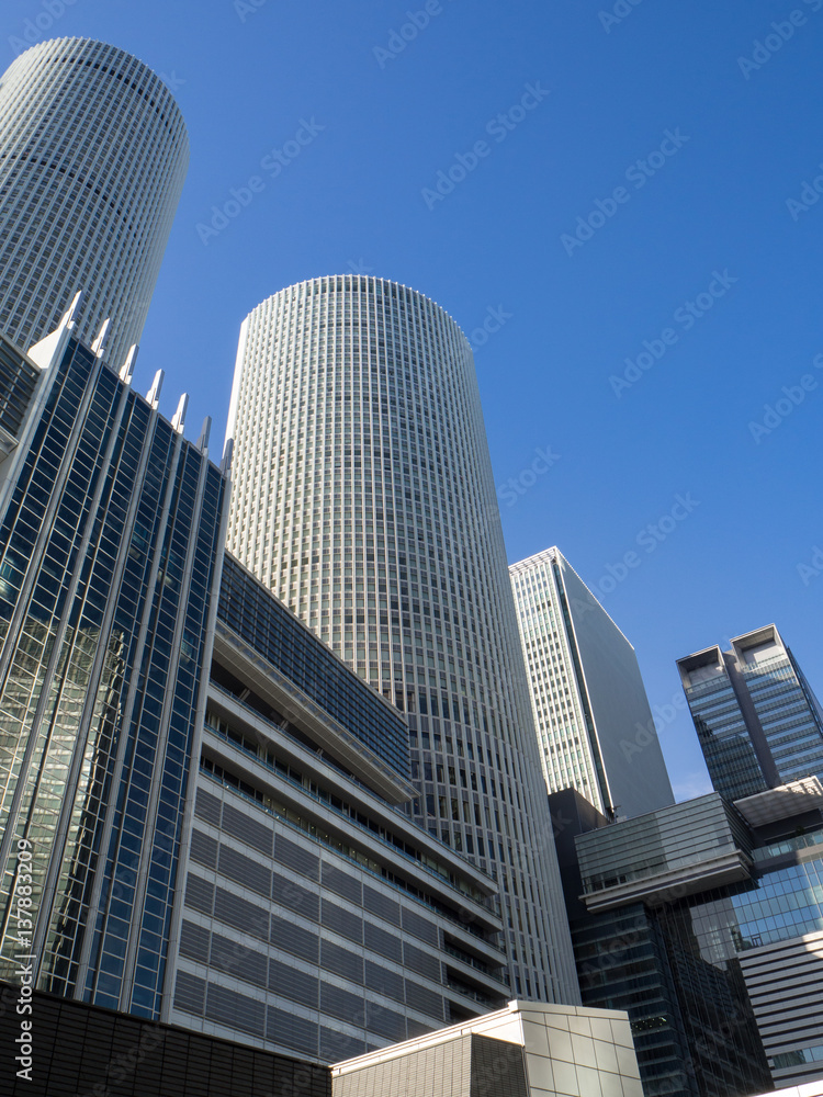 Modern skyscrapers and high-rise buildings