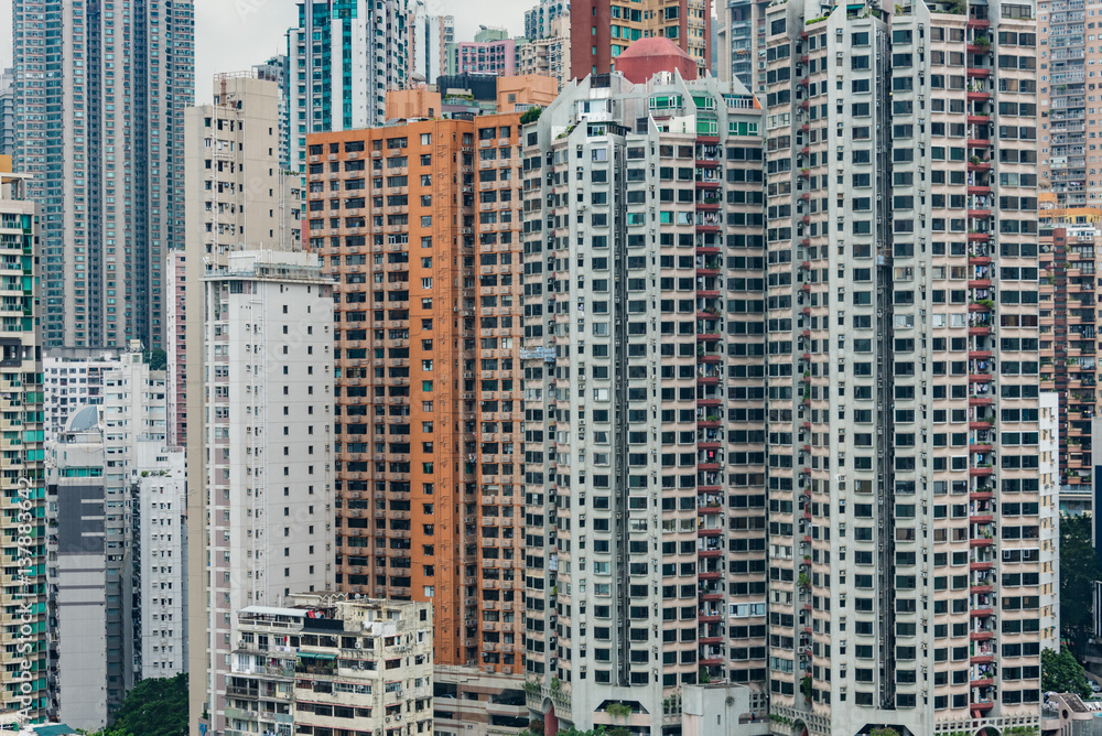 Hong Kong apartment block in China.