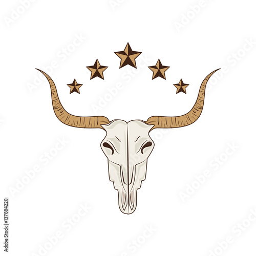 bull skull wild west icon vector illustration design