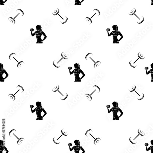 seamless pattern with fitness icons