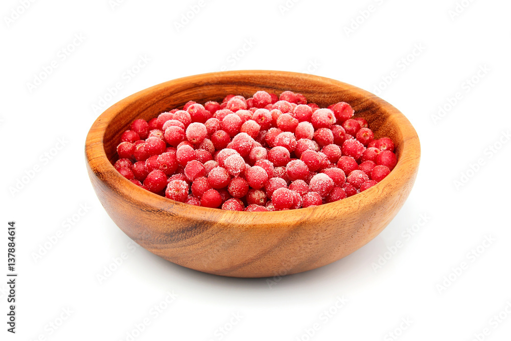 Frozen red sea buckthorn. Frozen red sea buckthorn.