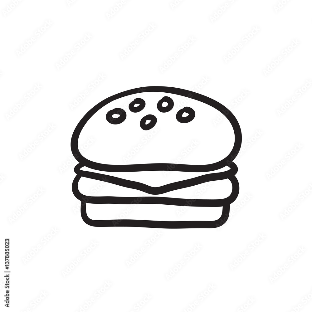 Hamburger sketch icon. Hamburger sketch icon.