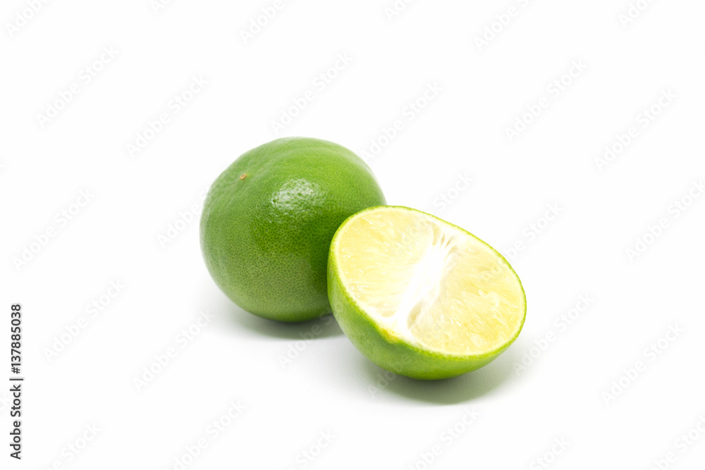 lemon, green lemon isolated on white background lemon, green lemon isolated on white background