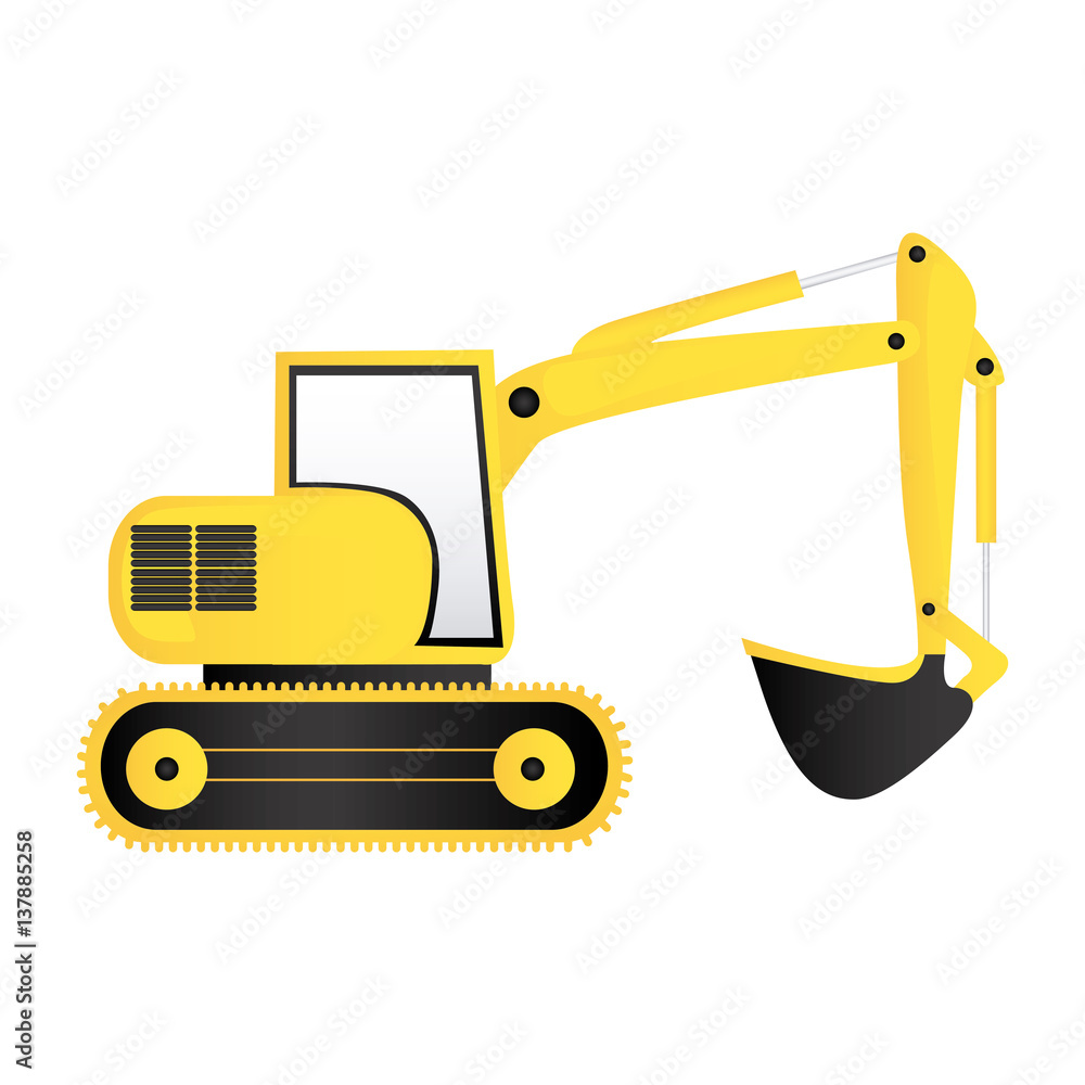 color backhoe loader icon, vector illustration image design Stock ...