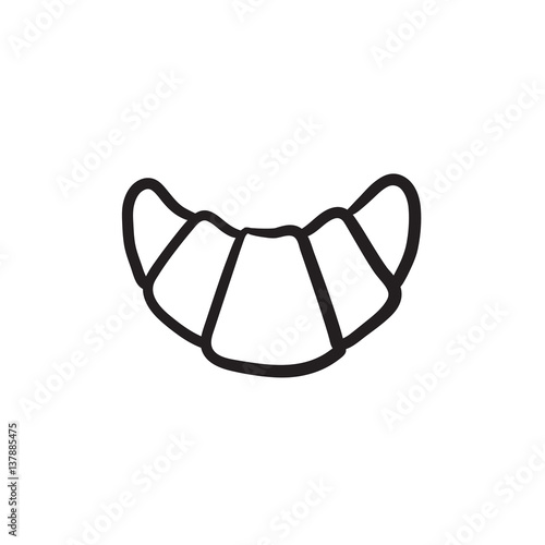 Croissant sketch icon.