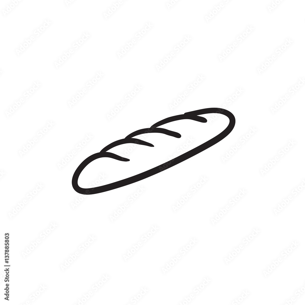 Baguette sketch icon.