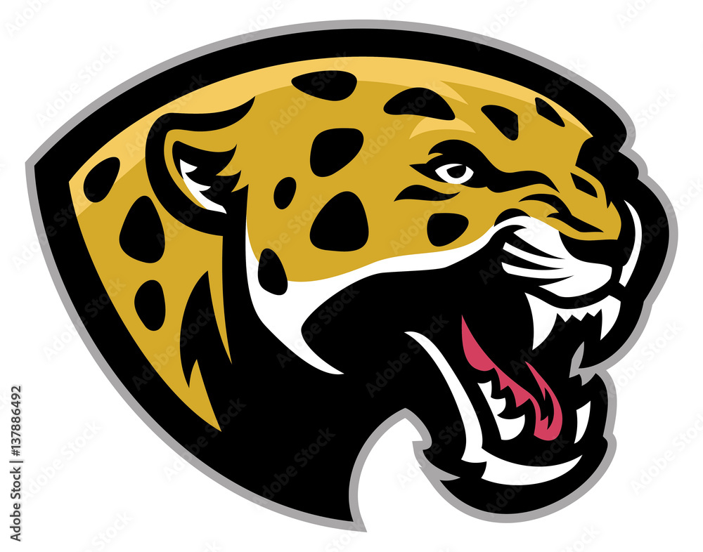 Naklejka premium Angry Leopard mascot