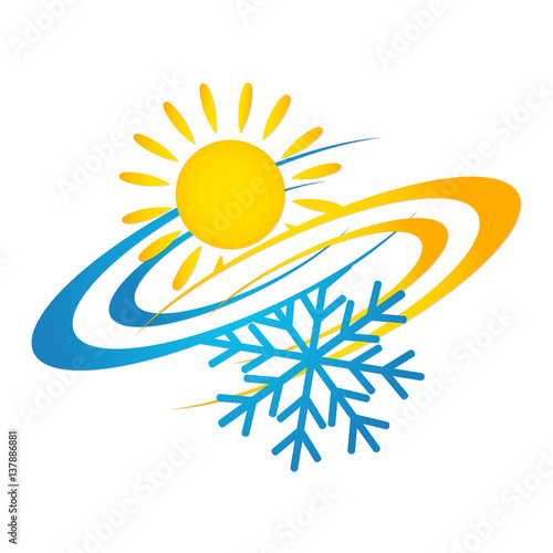 Air conditioning sun and snowflake