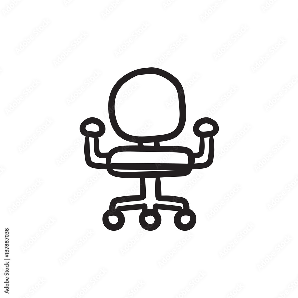 Office chair sketch icon. Office chair sketch icon.